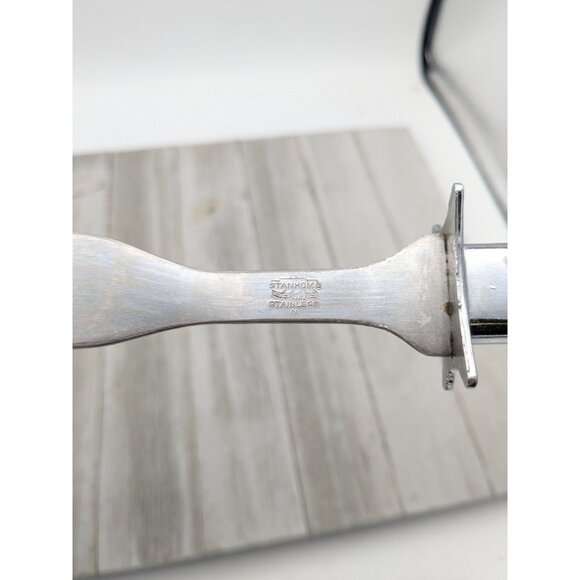 Vintage Stanhome 3 Prong Meat Fork Stainless Brown Handle - Picture 8 of 9